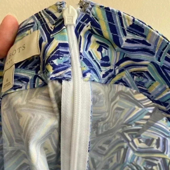 Talbots Geometric Print Skirt, Blue and Green Mini Skirt, Women’s Size 6 - Picture 9 of 10